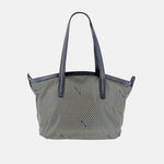 PLINIO Zippered Tote with Outer Leather Pocket in Black - Big Bag NY