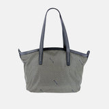 PLINIO Zippered Tote with Outer Leather Pocket in Black - Big Bag NY