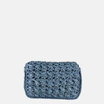 Caterina Bertini Medium Crochet Flapover Shoulder Bag in Blue - Big Bag NY