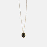Ithil Oval Pewter Druzy Necklace in Gold - Big Bag NY