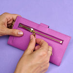 Tusk Joy Long Slim Clutch Wallet in Magenta -Big Bag NY