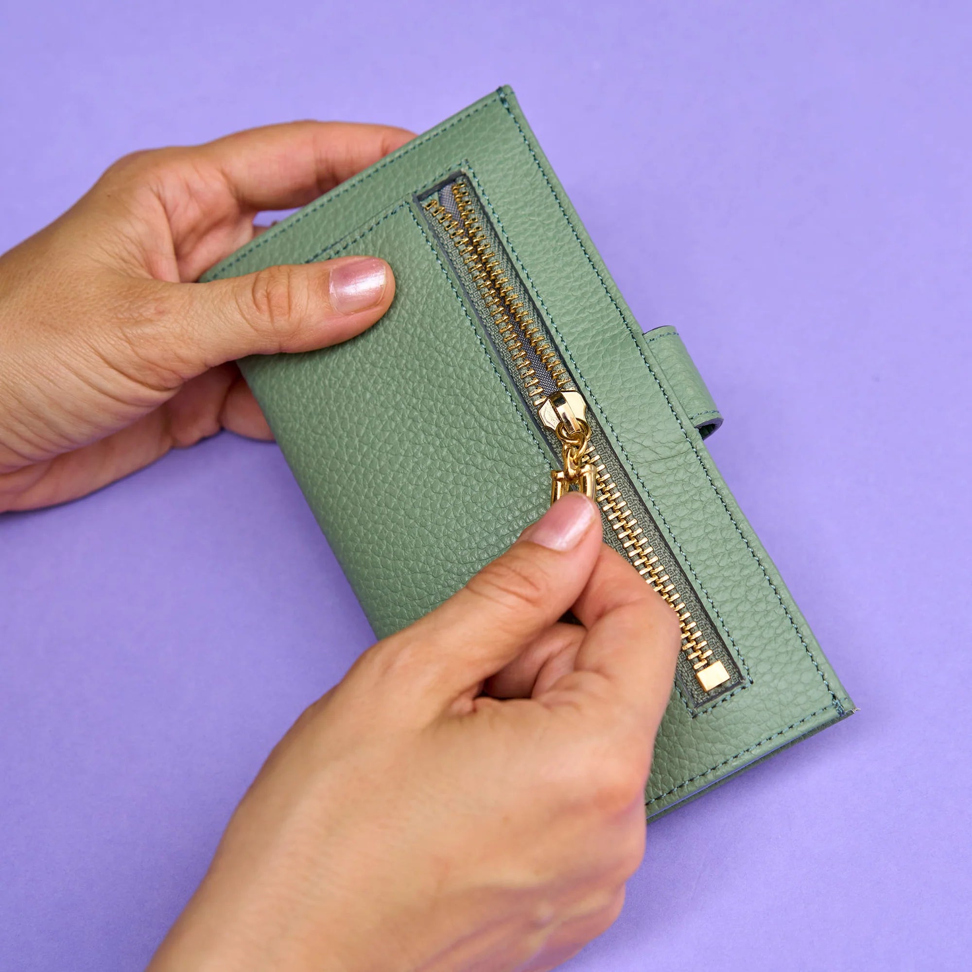 Tusk Joy Long Slim Clutch Wallet in Sage -Big Bag NY