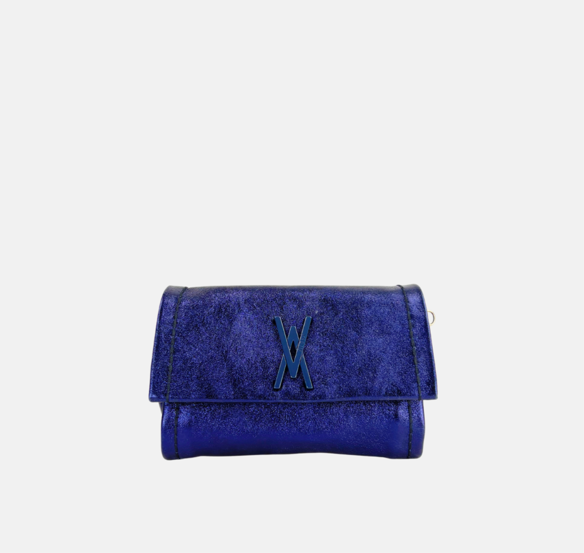 Plinio Visona VALENTINA Small Metallic Flap Clutch - Big Bag NY