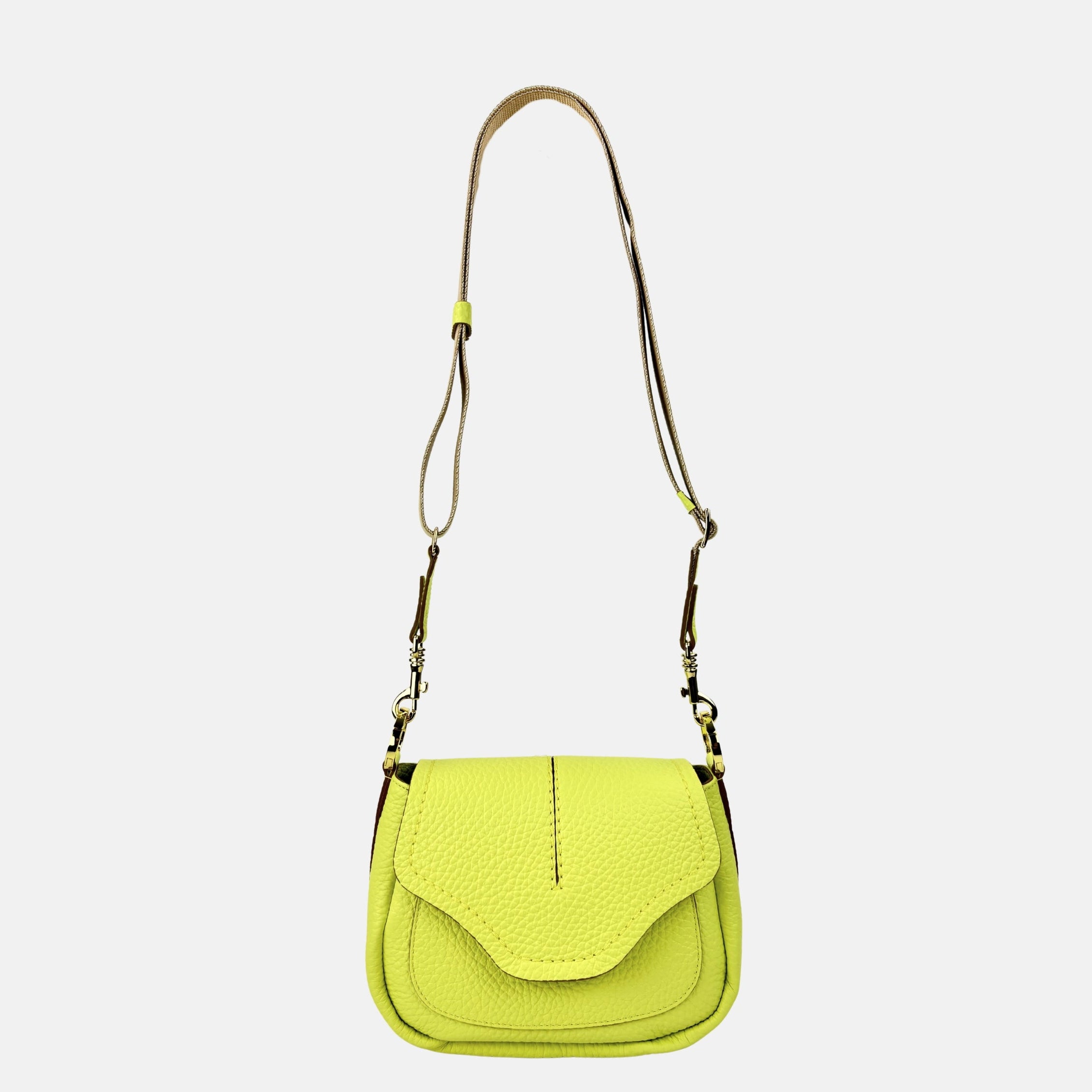 LORISTELLA CECILIA Small Top Handle Satchel in Lime - Big Bag NY