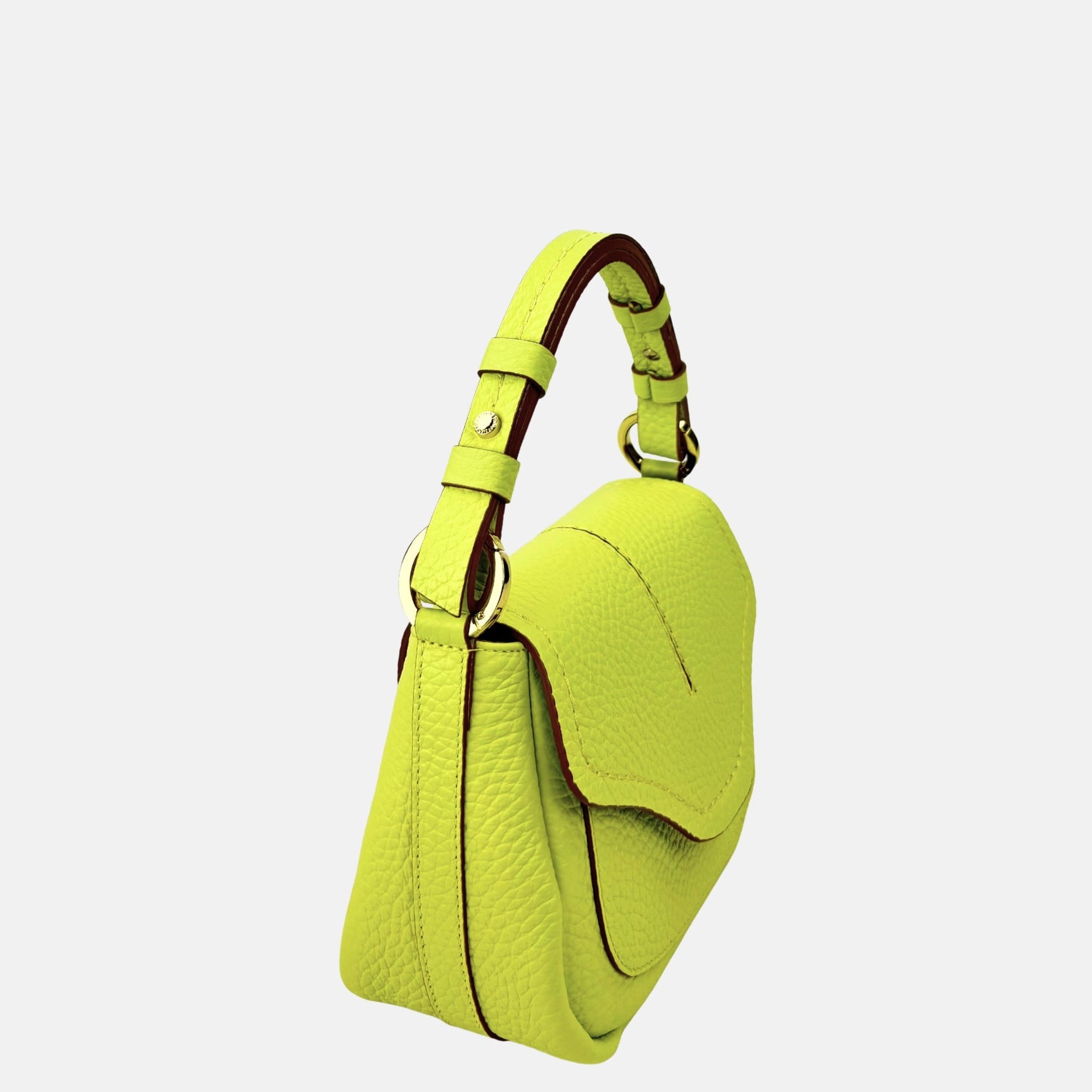 LORISTELLA CECILIA Small Top Handle Satchel in Lime - Big Bag NY