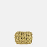 Caterina Bertini Small Crochet Flapover Shoulder Bag in Natural - Big Bag NY