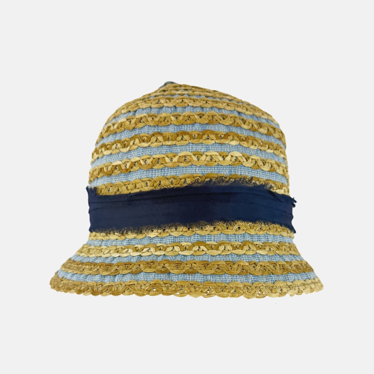 Ferruccio Vecchi Carmen Crochet Summer Hat in Blue - Big Bag NY