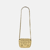 Caterina Bertini Small Crochet Flapover Shoulder Bag in Natural - Big Bag NY