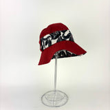 Rossomenta Red and Navy Floral rain hat