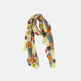 Storiatipic Ayo Embroidered Linen Scarf in Grey - Big Bag NY