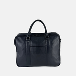 Bruno Rossi Leather Briefcase Black - Big Bag NY