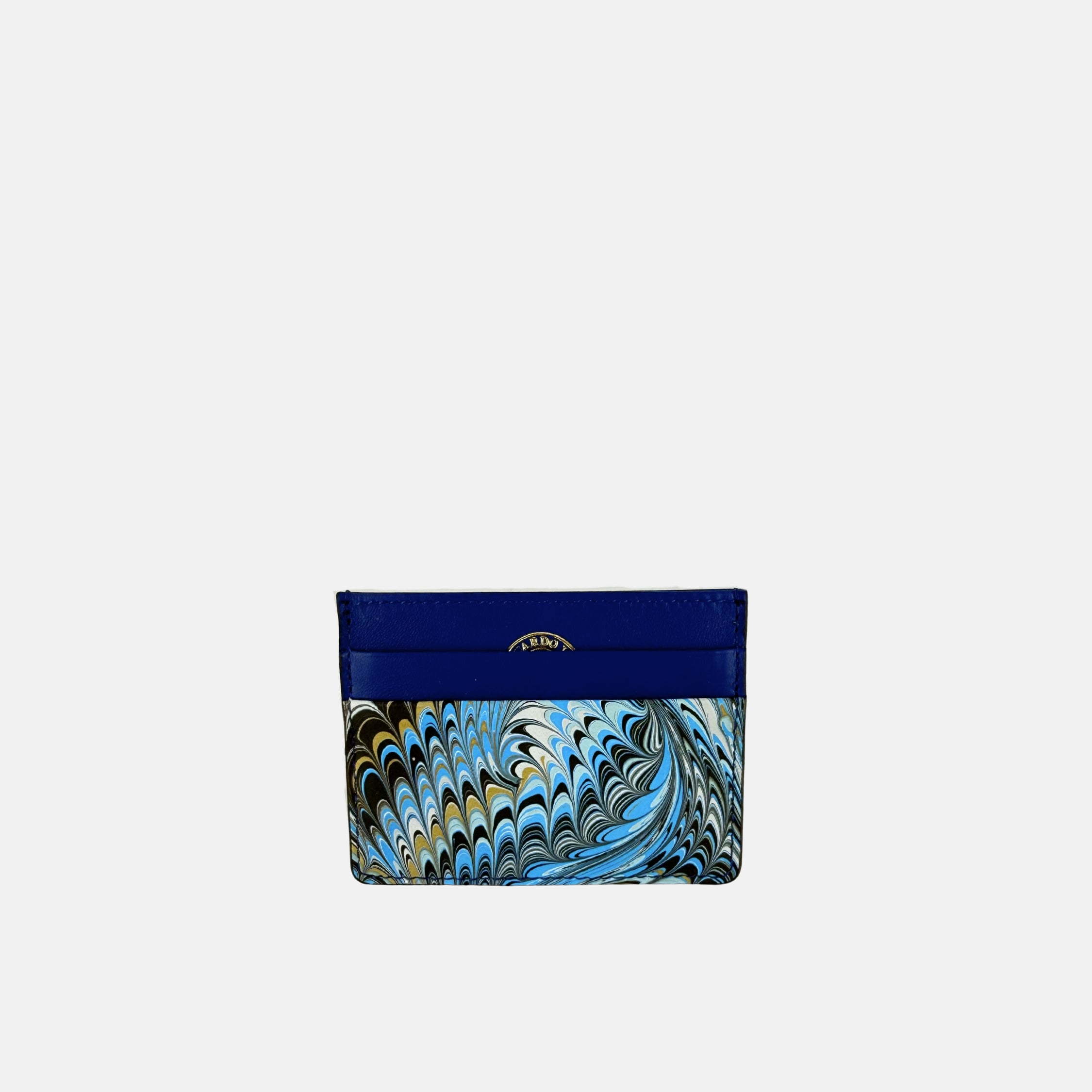 Riccardo Luci Marble Leather Credit Card Holder Navy Mix - Big Bag NY