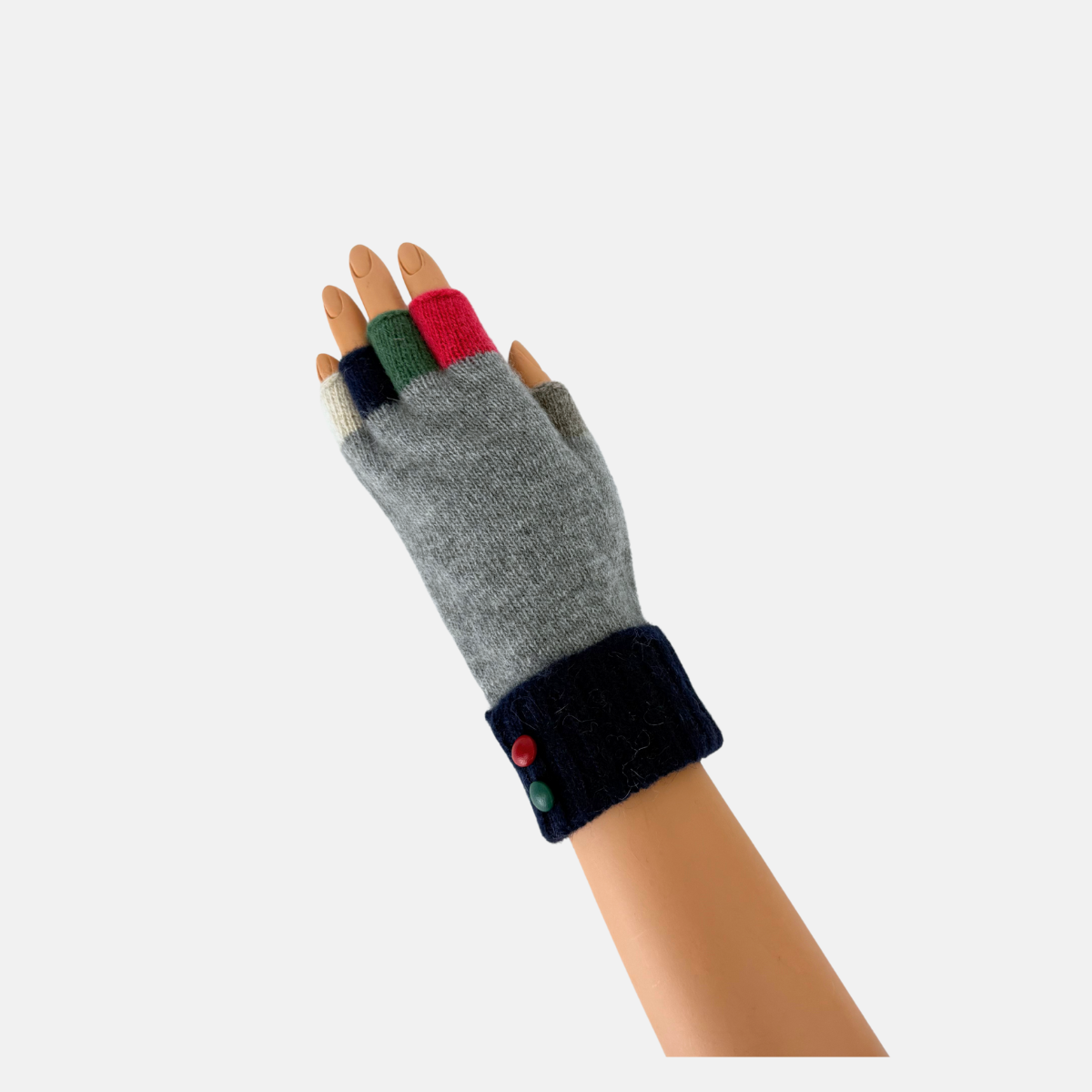 Santacana Wool and Angora Fingerless Multicolor Glove - Big Bag NY