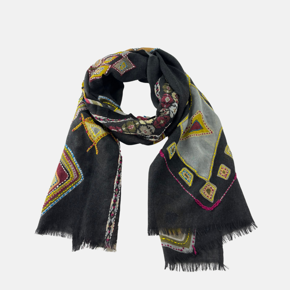 Storiatipic Aspen Wool Scarf in Anthracite - Big Bag NY
