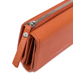 Gianni Chiarini Compact Trifold with Large Zip Pocket Coral Orange - Big Bag NY