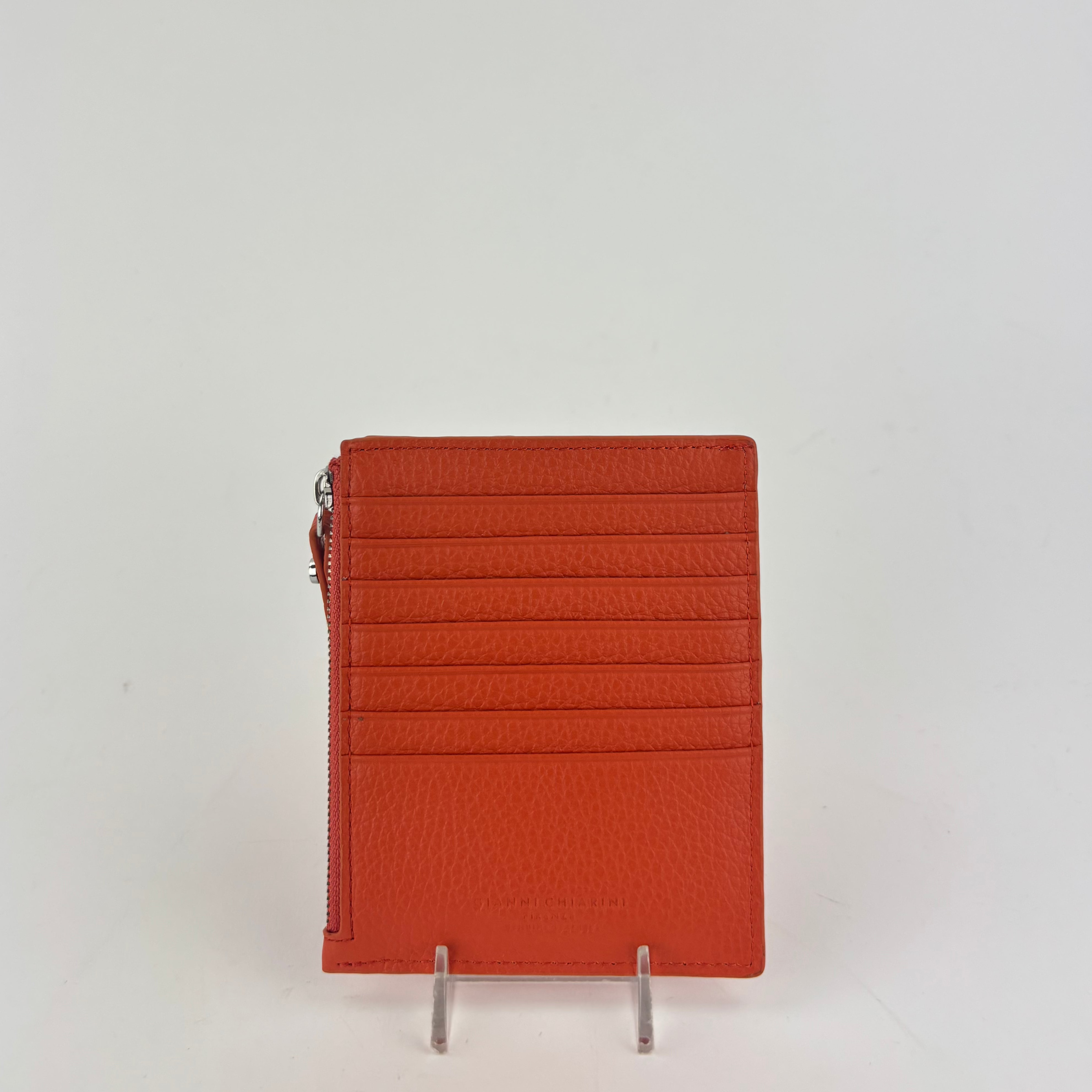 Gianni Chiarini Zippered Credit Card Holder - Coral - Big Bag NY