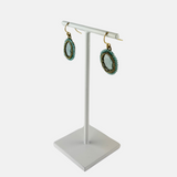 Caged Large Aquamarine and Apatite Earrings
