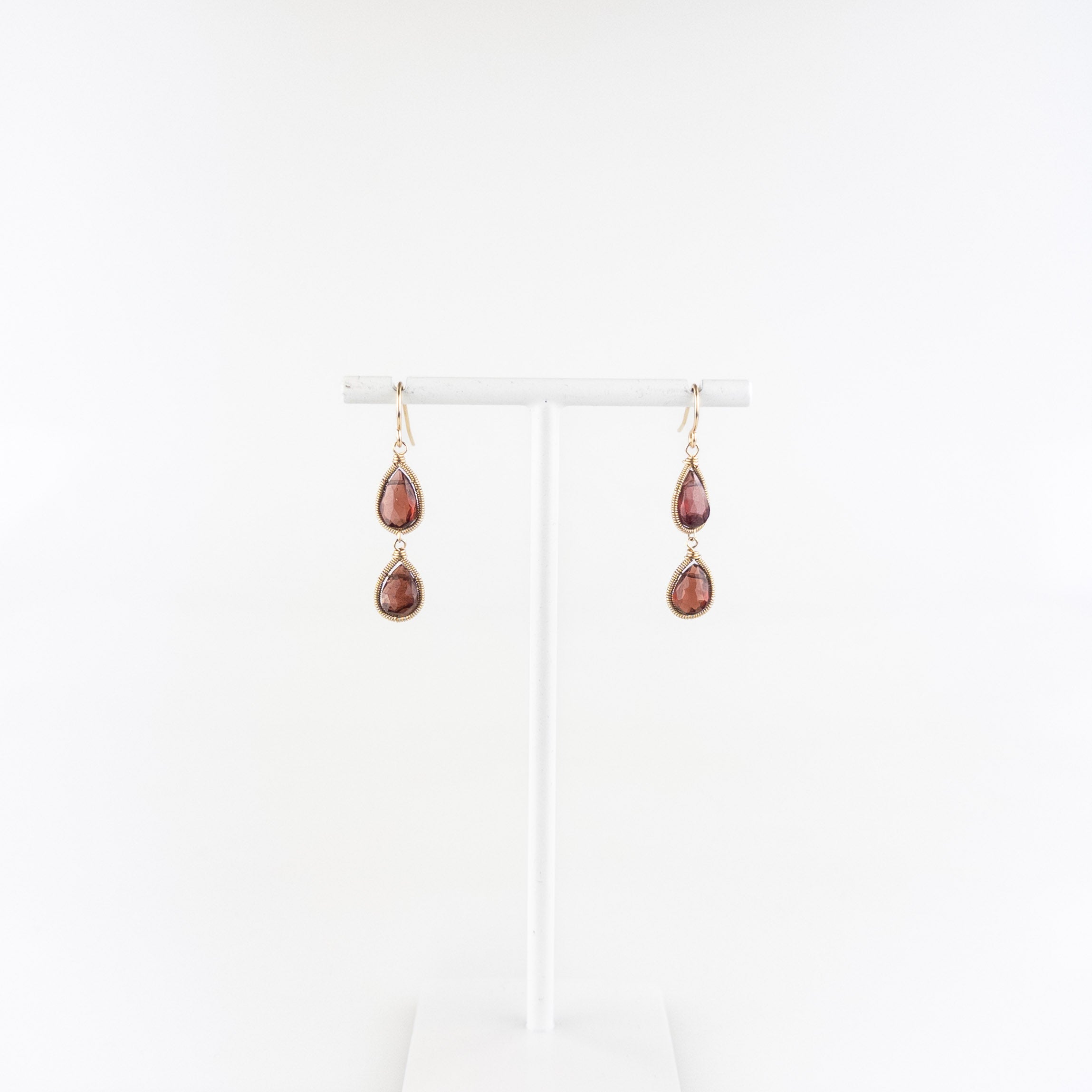 Lina's Double Teardrop Earring Garnet - Big Bag NY