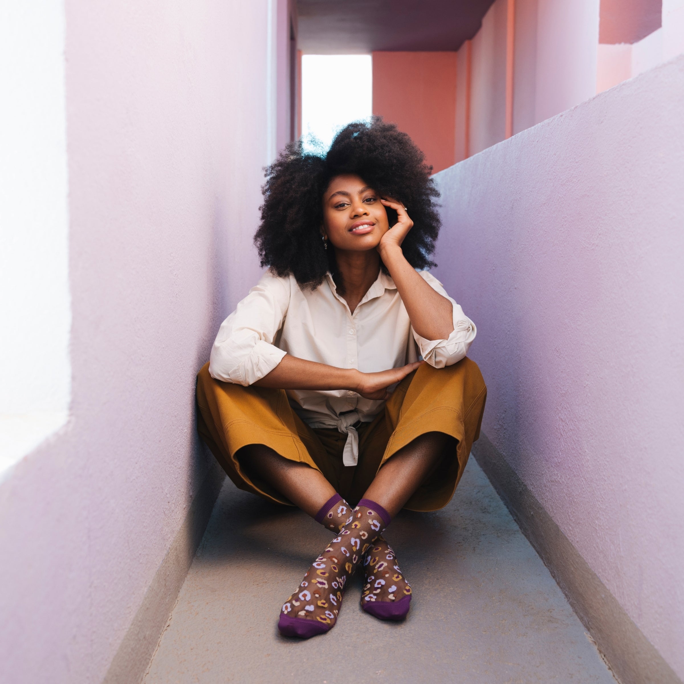 Atelier St Eustache Horseshoe Bend Socks in Prune - Big Bag NY