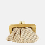 Caterina Bertini Small Bamboo Frame Clutch in Off White - Big Bag NY