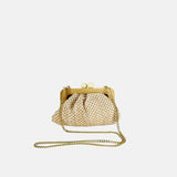Small Bamboo Frame Clutch in Off White