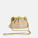 Caterina Bertini Small Bamboo Frame Clutch in Off White - Big Bag NY