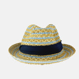 Ferruccio Vecchi Raffia and Cotton Trilby in Blue - Big Bag NY
