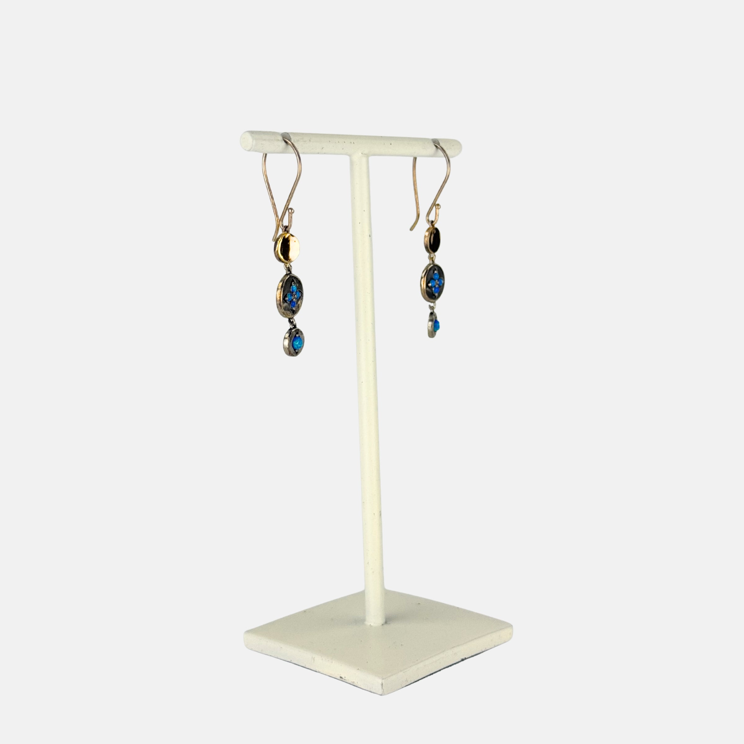 Ithil Three Tiered Opal Cross Dangle Earrings - Big Bag NY