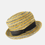 Ferruccio Vecchi Raffia and Cotton Trilby Hat in Brown - Big Bag NY