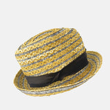 Ferruccio Vecchi Raffia and Cotton Trilby Hat in Brown - Big Bag NY