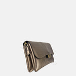 LORISTELLA Clea Small Double Pocket Satchel in Bronze - Big Bag NY