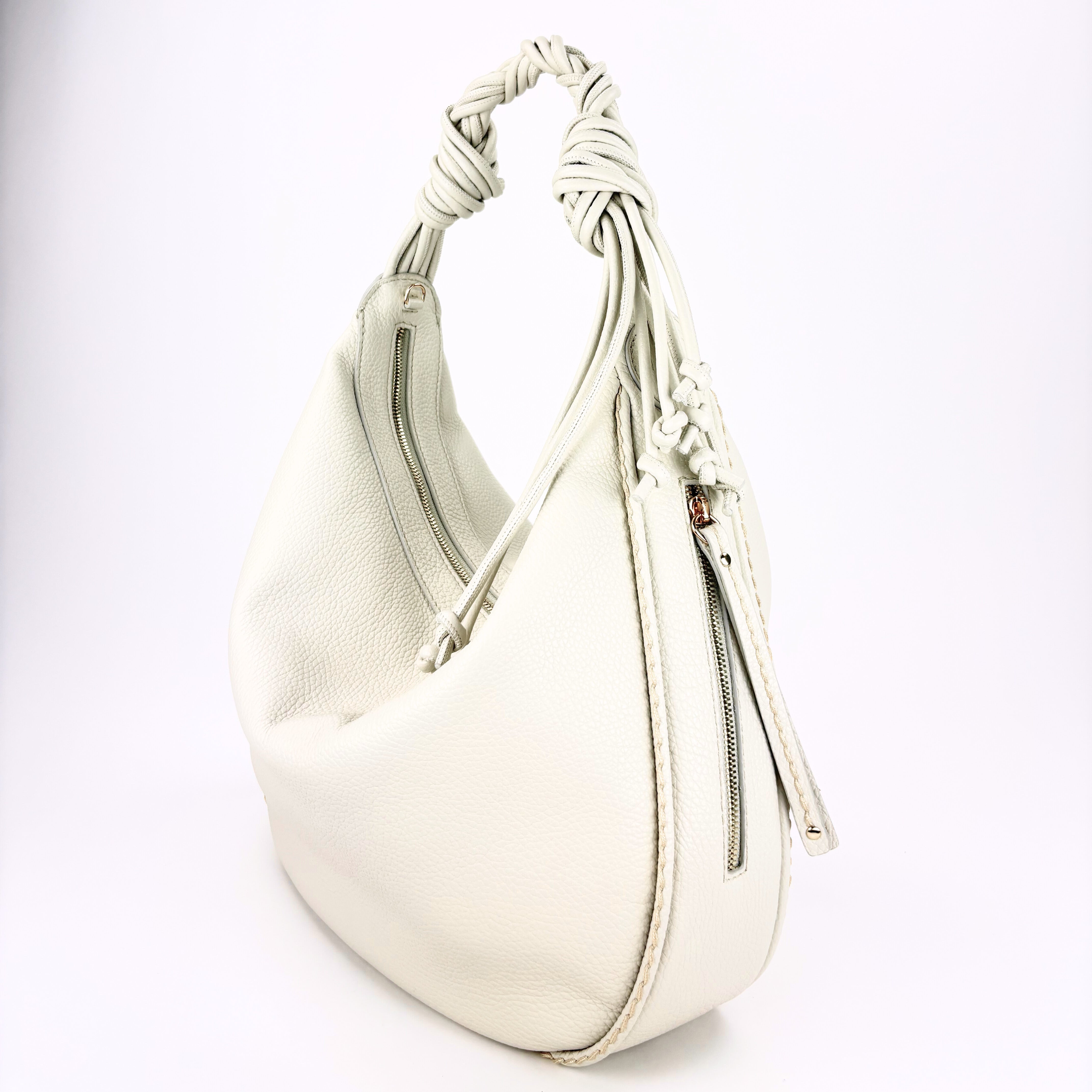 Plinio Visona Braided Strap Hobo Tassel Medium Round Bag - Big Bag NY