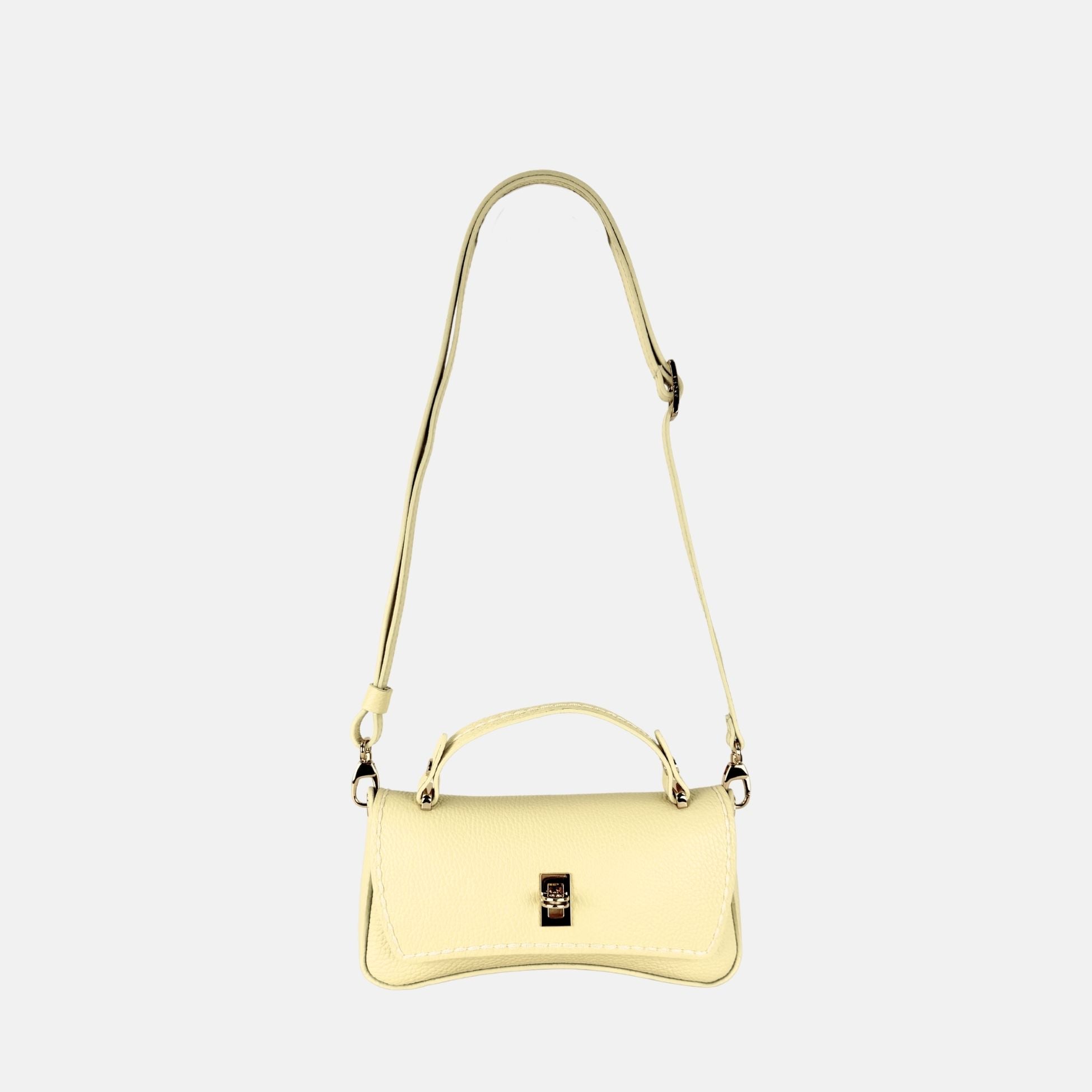 Plinio Visona Mini Bag Siena Turnlock Crossbody Bag in Canarino - Big Bag NY