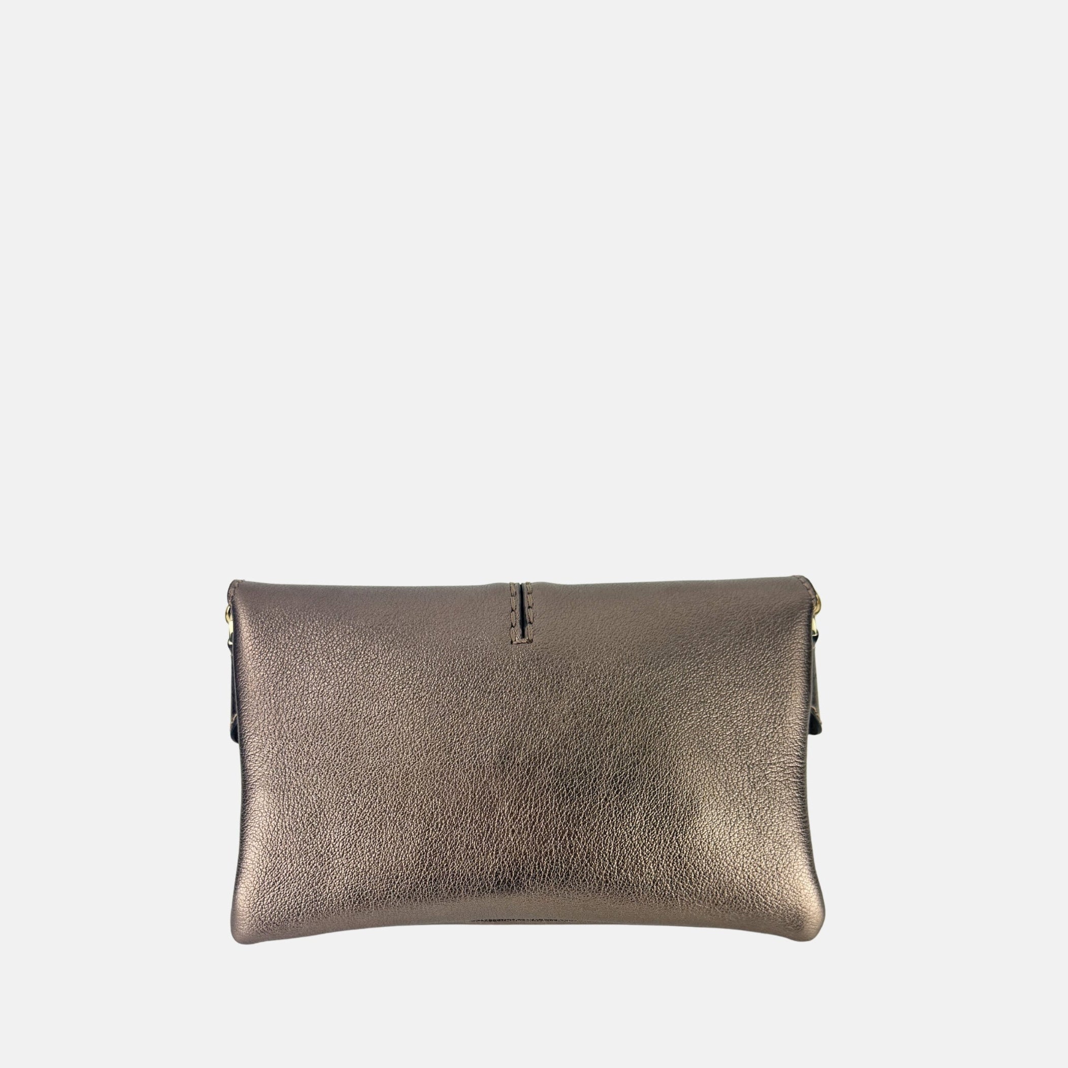 LORISTELLA Clea Small Double Pocket Satchel in Bronze - Big Bag NY