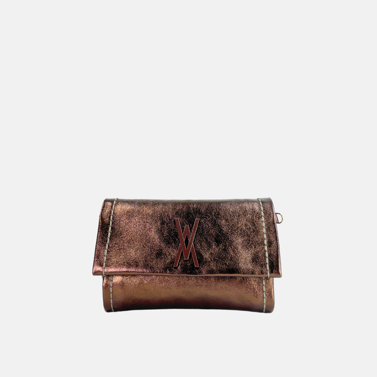 Plinio Visona VALENTINA Small Metallic Flap Clutch - Big Bag NY