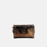 VALENTINA Small Metallic Flap Clutch