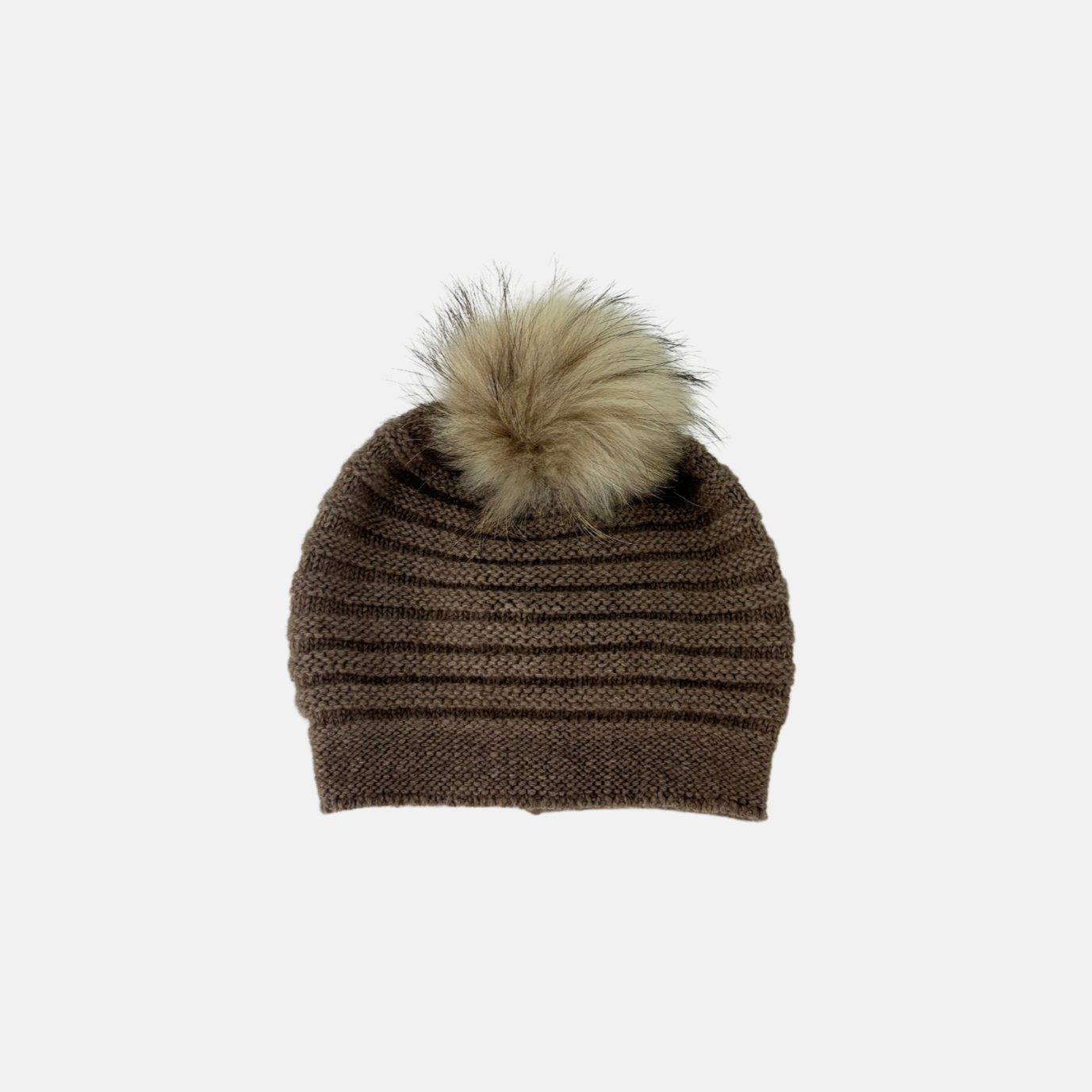  Angiolo Frasconi Cashmere Ribbed Pom Pom Hat - Big Bag NY