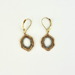Woven Grey Diamond Hexagon Earrings - Big Bag NY
