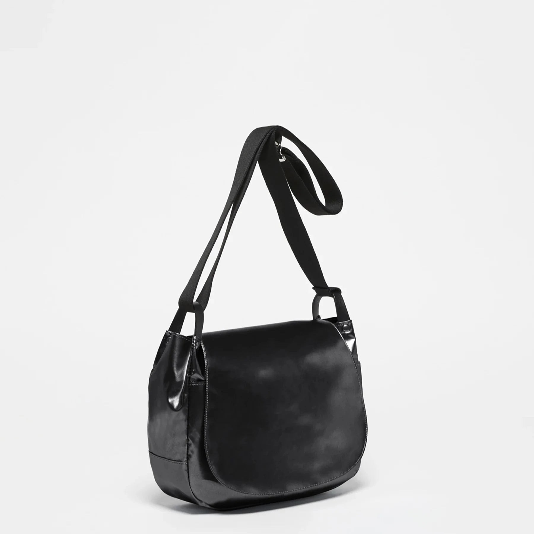 Jack Gomme Nico Light Flap Messenger in color Dark Black Bag Big Bag Ny Light waterproof bags Nico Noir Black - Big Bag NY