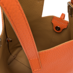 Gianni Chiarini Ava Leather Bucket Tote Coral - Big Bag NY
