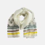 Citrus Silver Stars Linen Scarf Multicolor Stripes - Big Bag NY