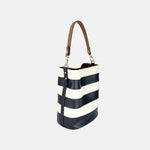 Gianni Notaro Medium Striped Shoulder Bucket Bag - Big Bag NY