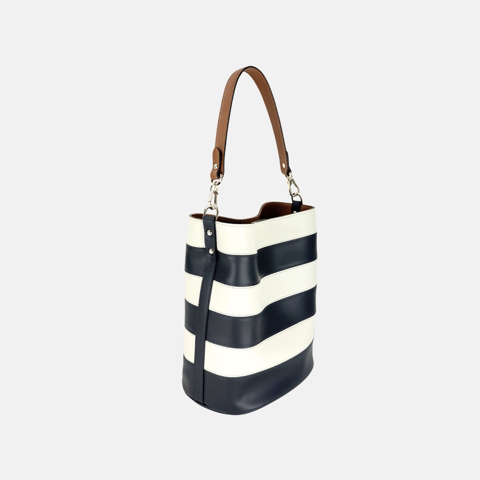 Gianni Notaro Medium Striped Shoulder Bucket Bag - Big Bag NY