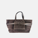 Gianni Chiarini Belty Medium Suede Tote in Moka - Big Bag NY