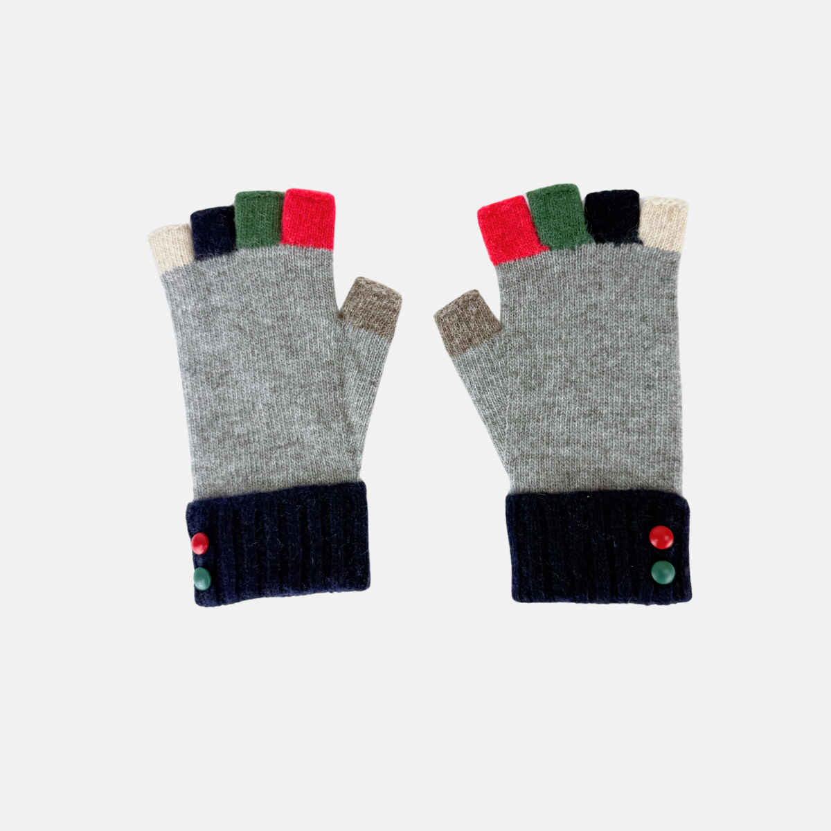 Santacana Wool and Angora Fingerless Multicolor Glove - Big Bag NY