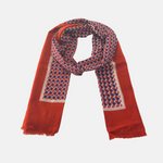 Tradition Textiles Orange and Purple Geo Scarf - Big Bag NY