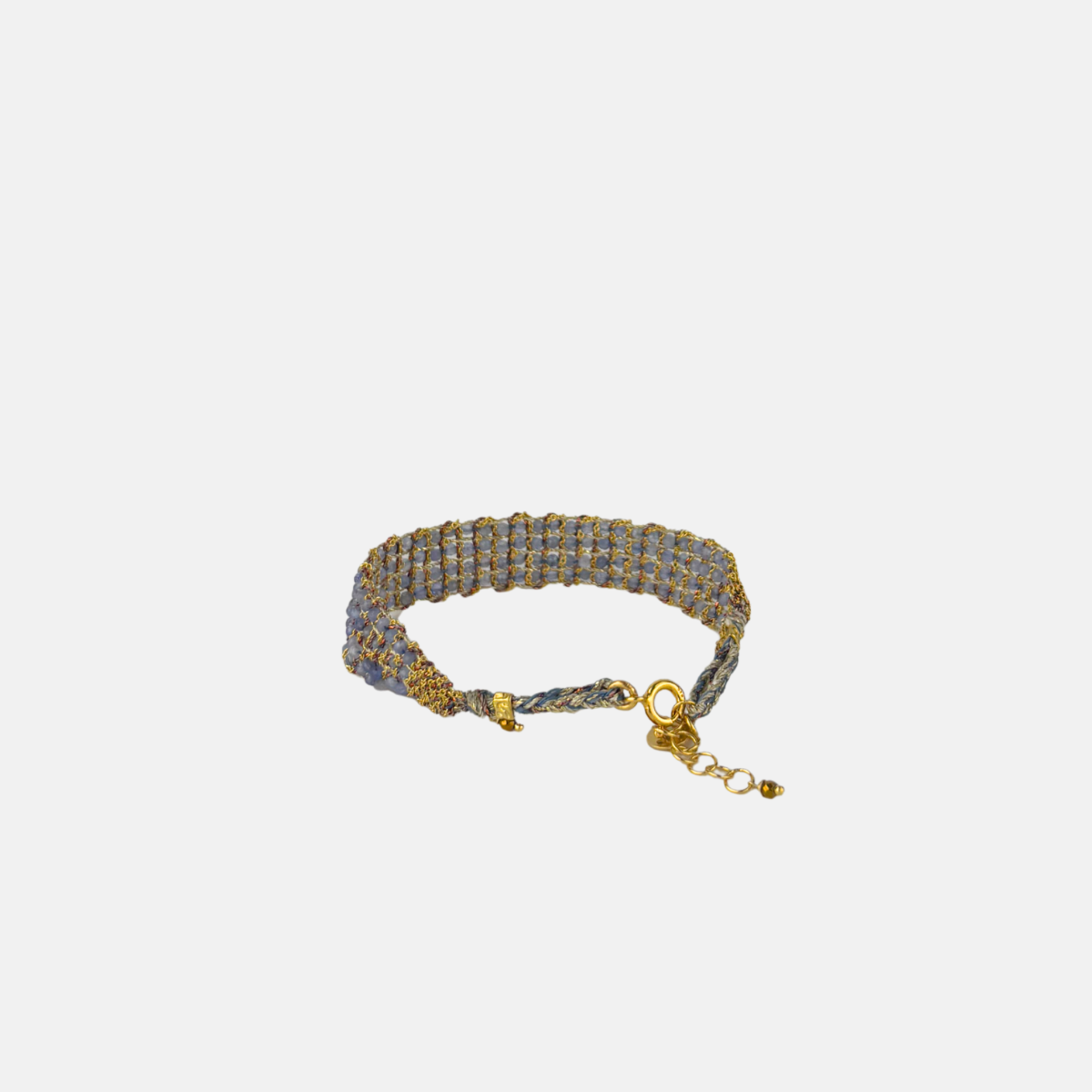 DAG Gioielli Woven Bracelet with Rutilated Quartz Gemstones - Big Bag NY