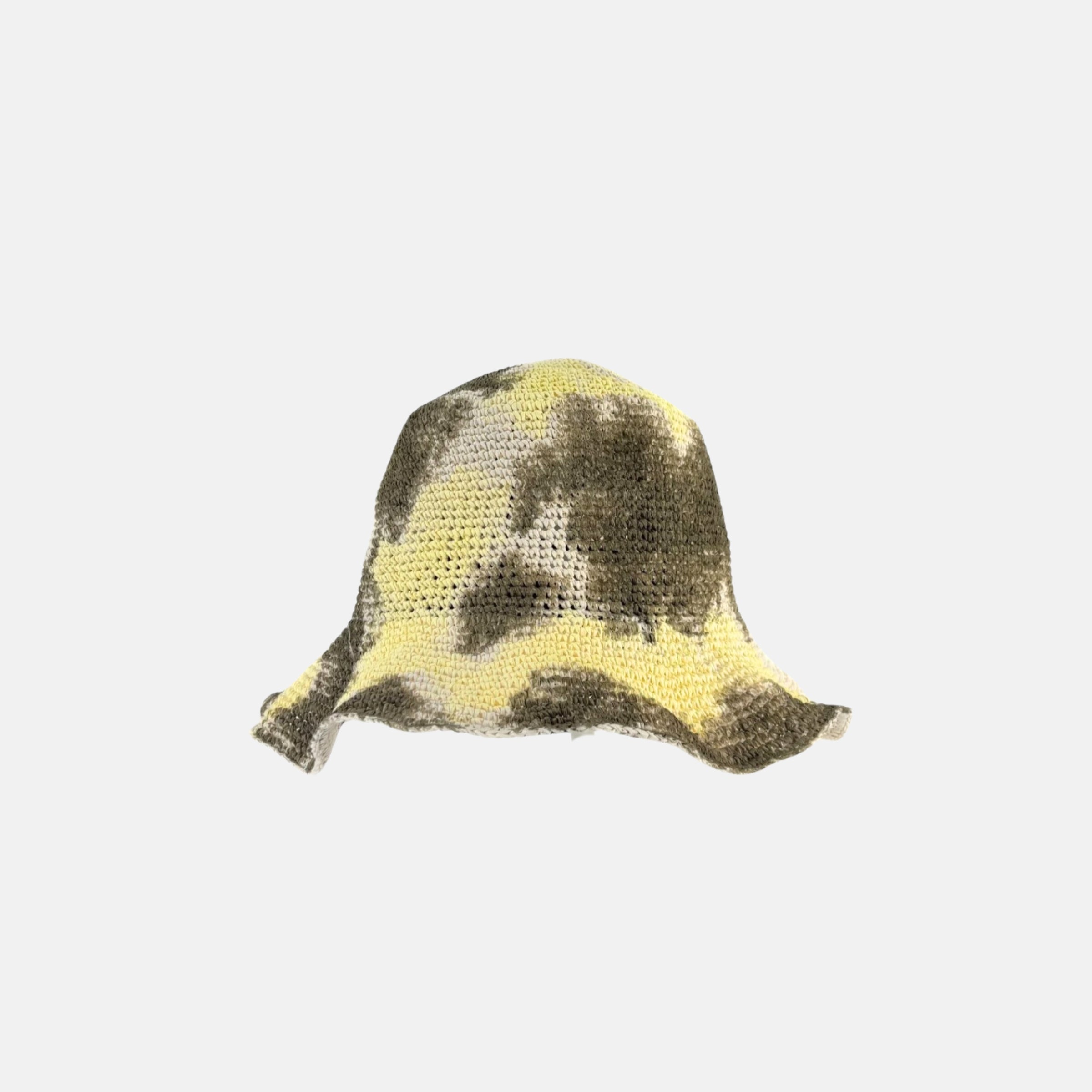 PCNQ DANTE painted Sun Cloche Hat in Yellow and White - Big Bag NY
