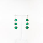 Lina's Double Teardrop Earring Green Onyx - Big Bag NY