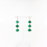 Lina's Double Teardrop Earring Green Onyx - Big Bag NY